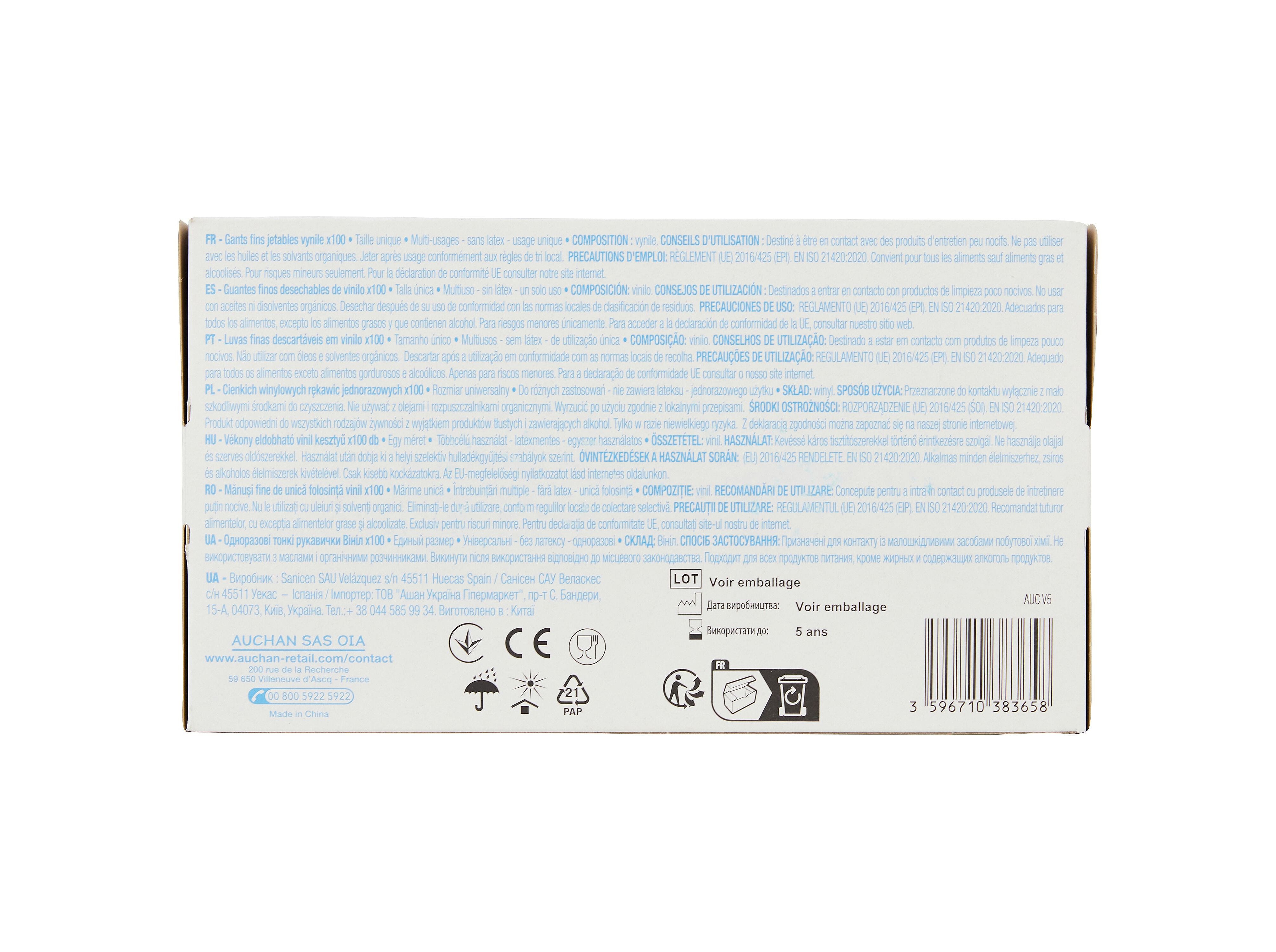 LUVAS DESCART&Aacute;VEIS POLEGAR VINIL FINAS 100UN image number 2