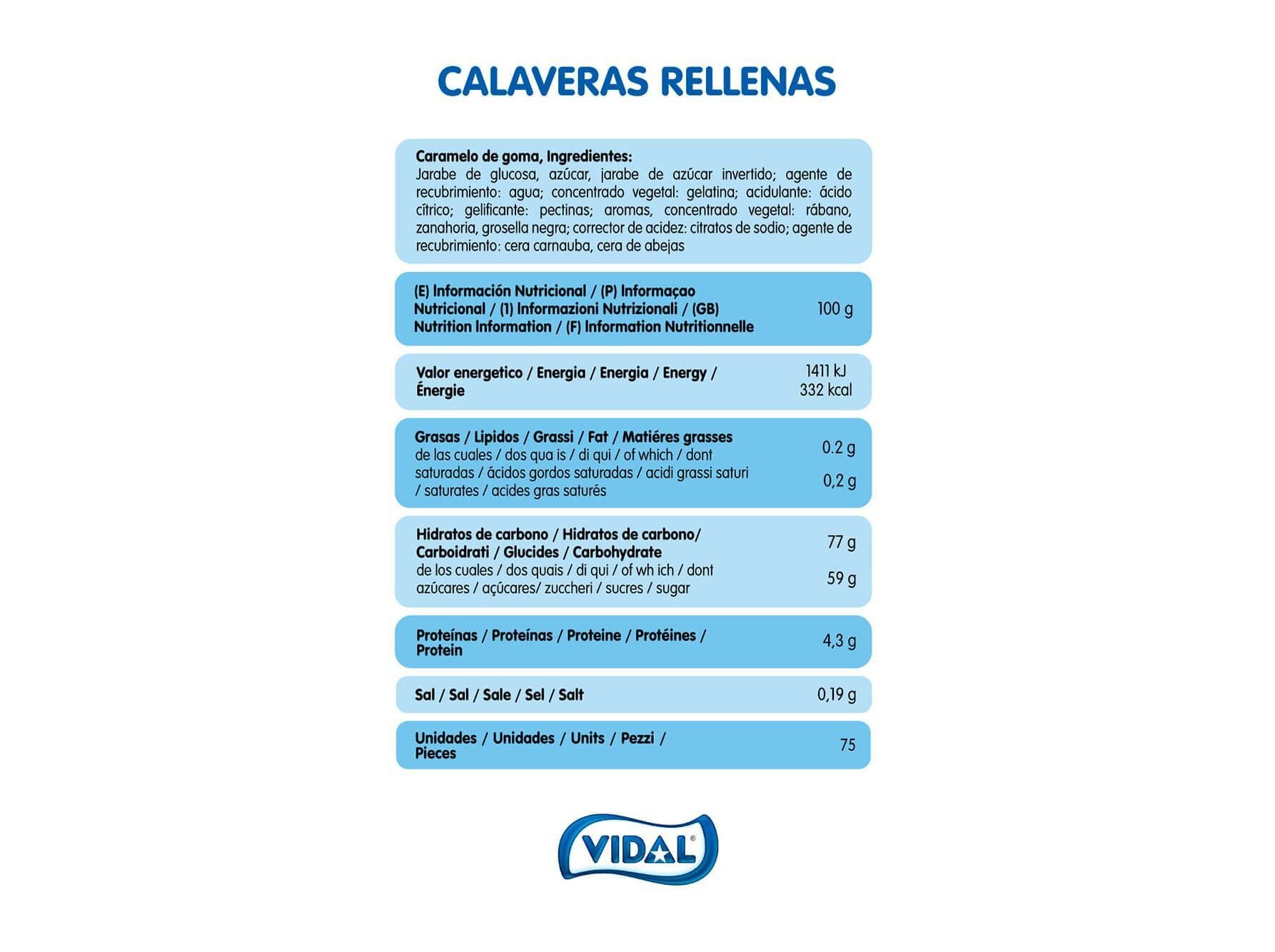 GOMAS VIDAL CAVEIRAS RECHEADAS 90G image number 1