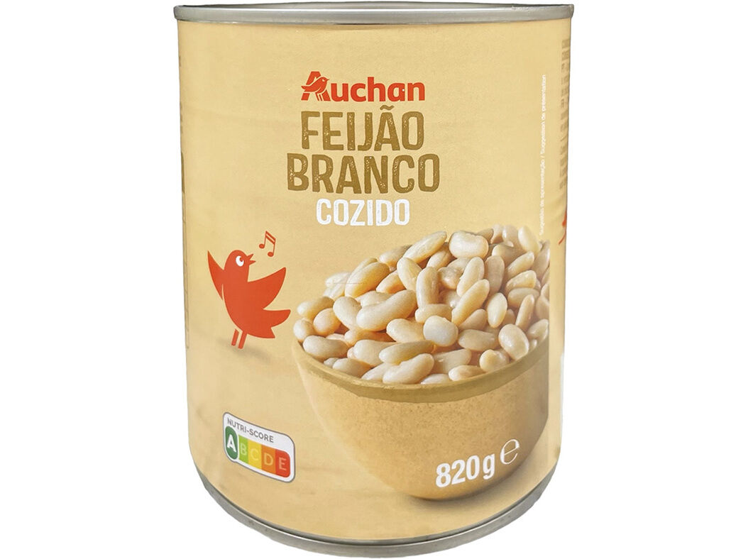 FEIJ&Atilde;O BRANCO AUCHAN COZIDO 820(520)G