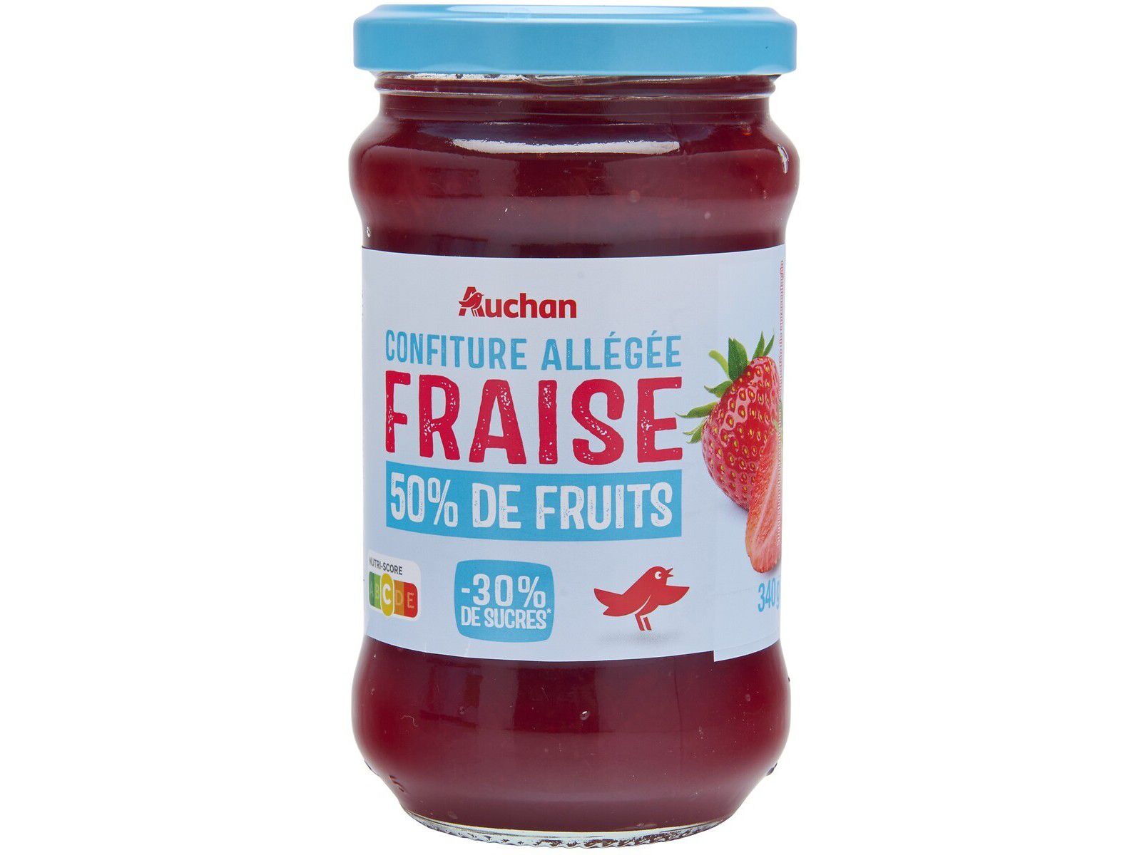 DOCE AUCHAN LIGHT 50% FRUTOS MORANGO 340G
