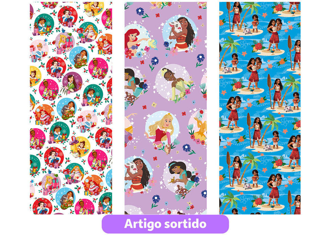 ROLO PAPEL EMBRULHO DISNEY PRINCESA MOANA 2M MODELOS SORTIDOS image number 0