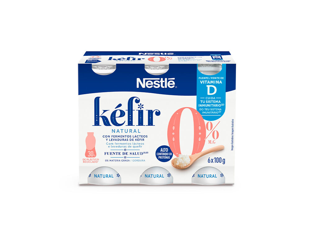 KEFIR NESTL&Eacute; NATURAL 0% 6X100G image number 1