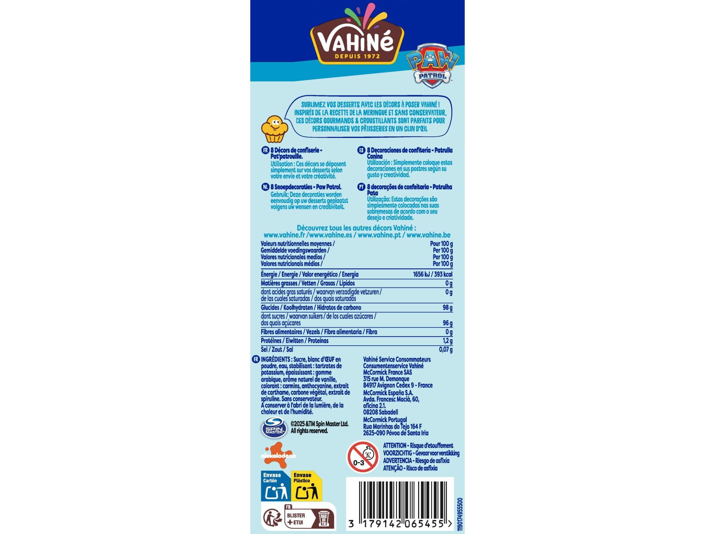 DECORA&Ccedil;&Atilde;O PARA BOLOS VAHIN&Eacute; PATRULHA PATA 25G image number 1