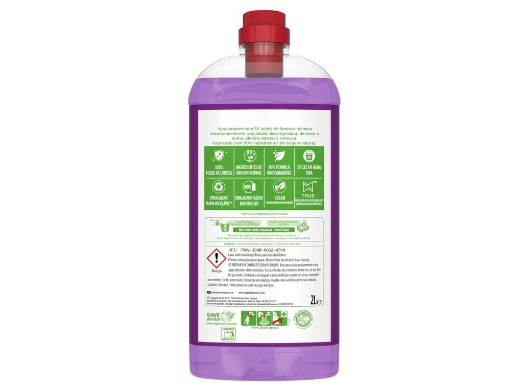 LAVA TUDO AJAX LAVANDA 2L image number 1