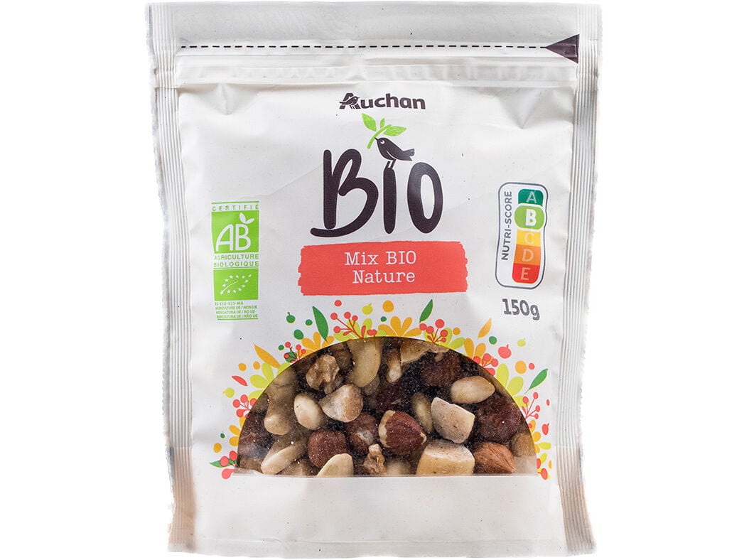 MISTURA AUCHAN BIO FRUTOS SECOS CRUS 150G