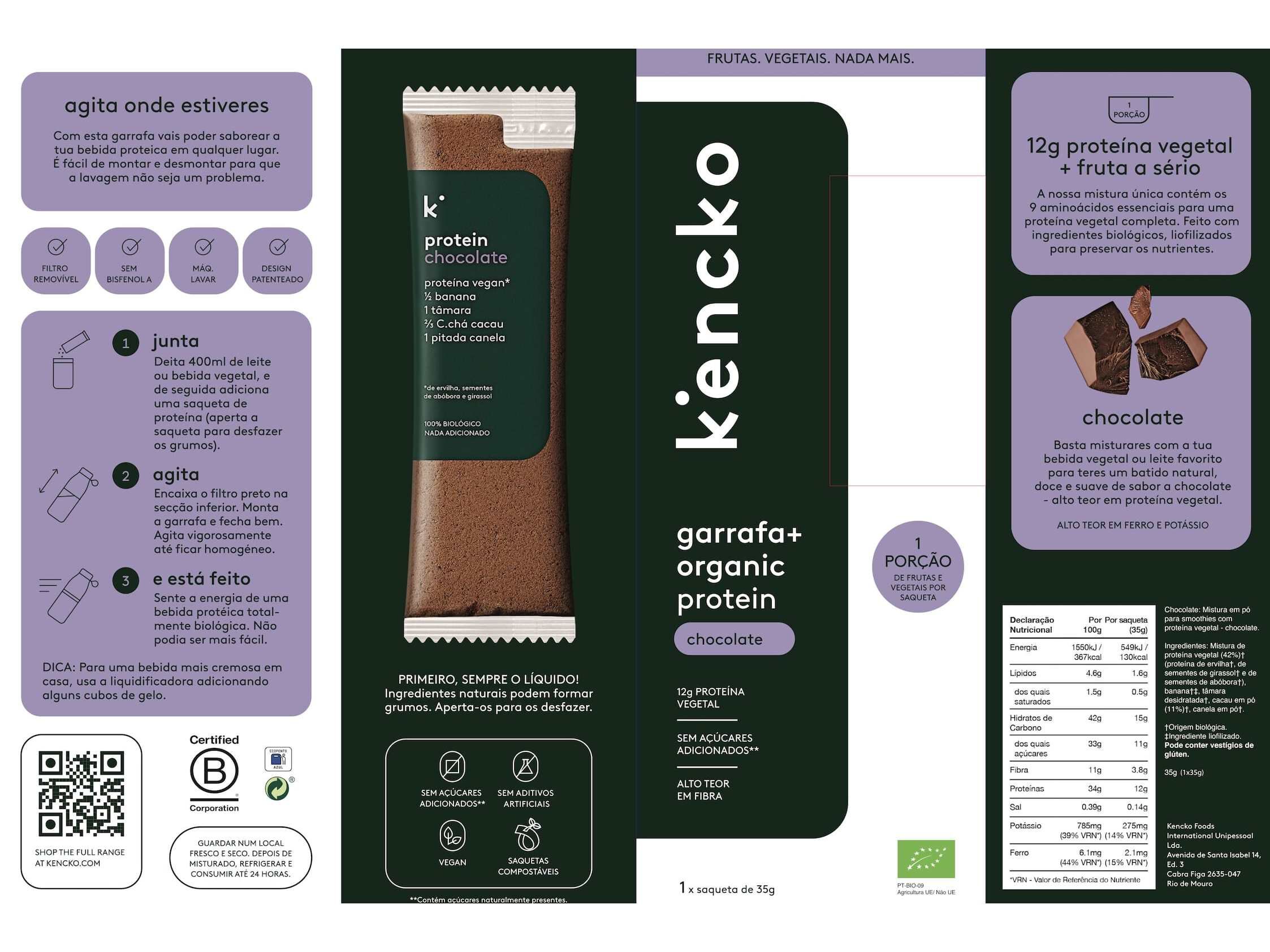 PACK KENCKO GARRAFA+BATIDO PROT CHOC 35G image number 1