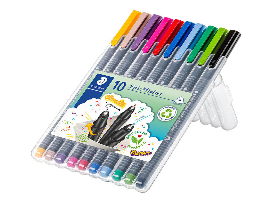 CANETA TRIPLUS STAEDTLER FINELINER PACK 10 UNIDADES image number 0