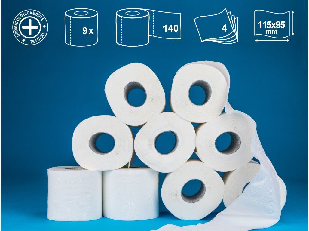 PAPEL RENOVA HIGI&Eacute;NICO 4 FOLHAS 9 ROLOS image number 1