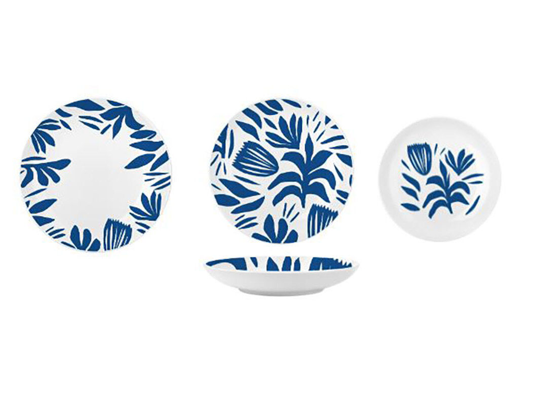 SERVI&Ccedil;O 18 PE&Ccedil;AS ACTUEL PORCELANA AZUL