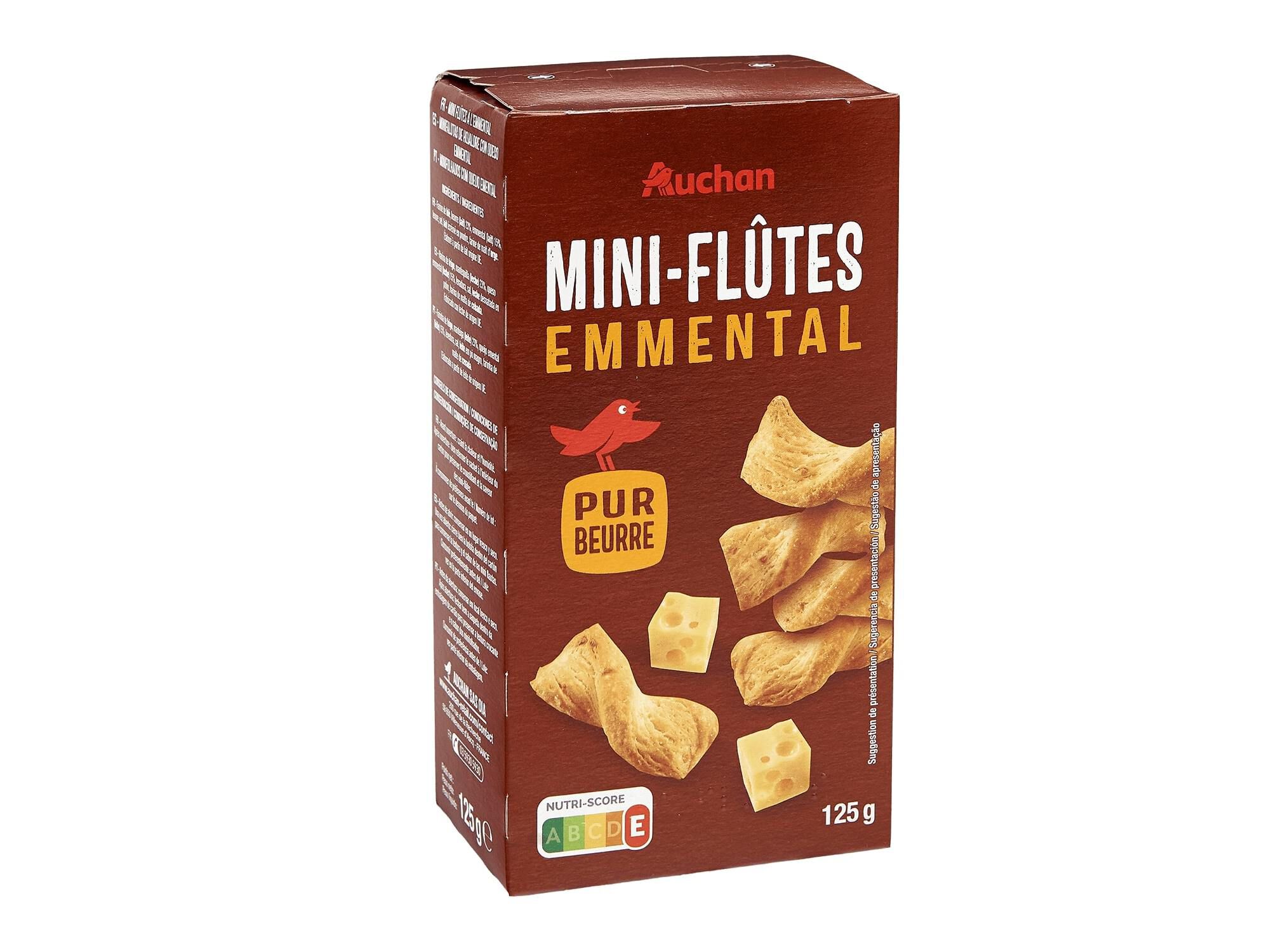 MINIFOLHADOS AUCHAN QUEIJO EMMENTAL 125G image number 0