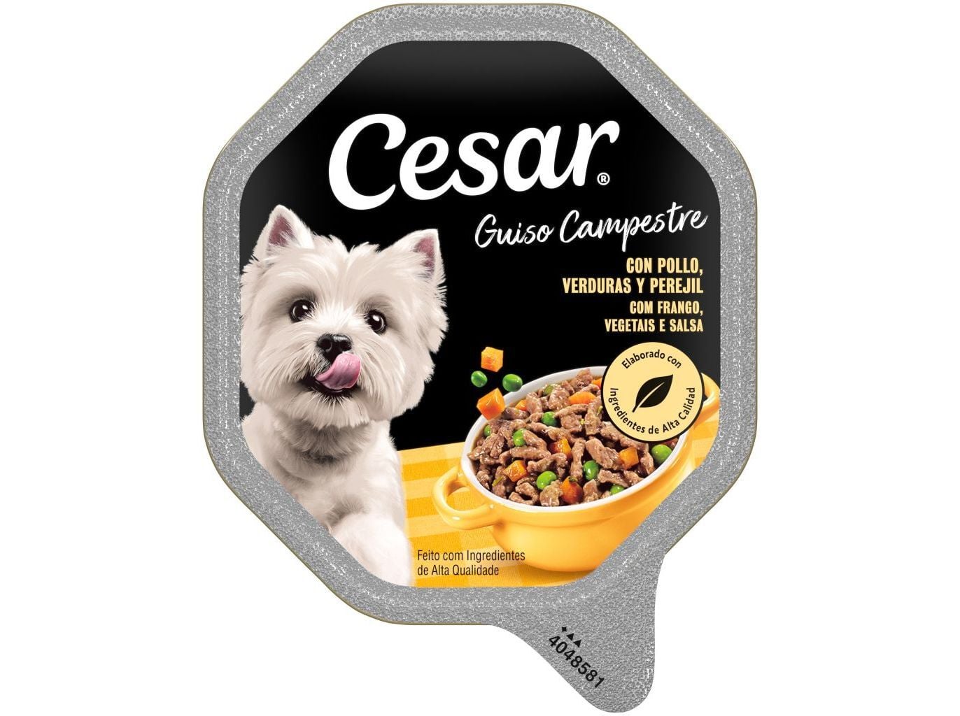 COMIDA H&Uacute;MIDA PARA C&Atilde;O CESAR FRANGO VEGETAIS E SALSA 150G image number 1