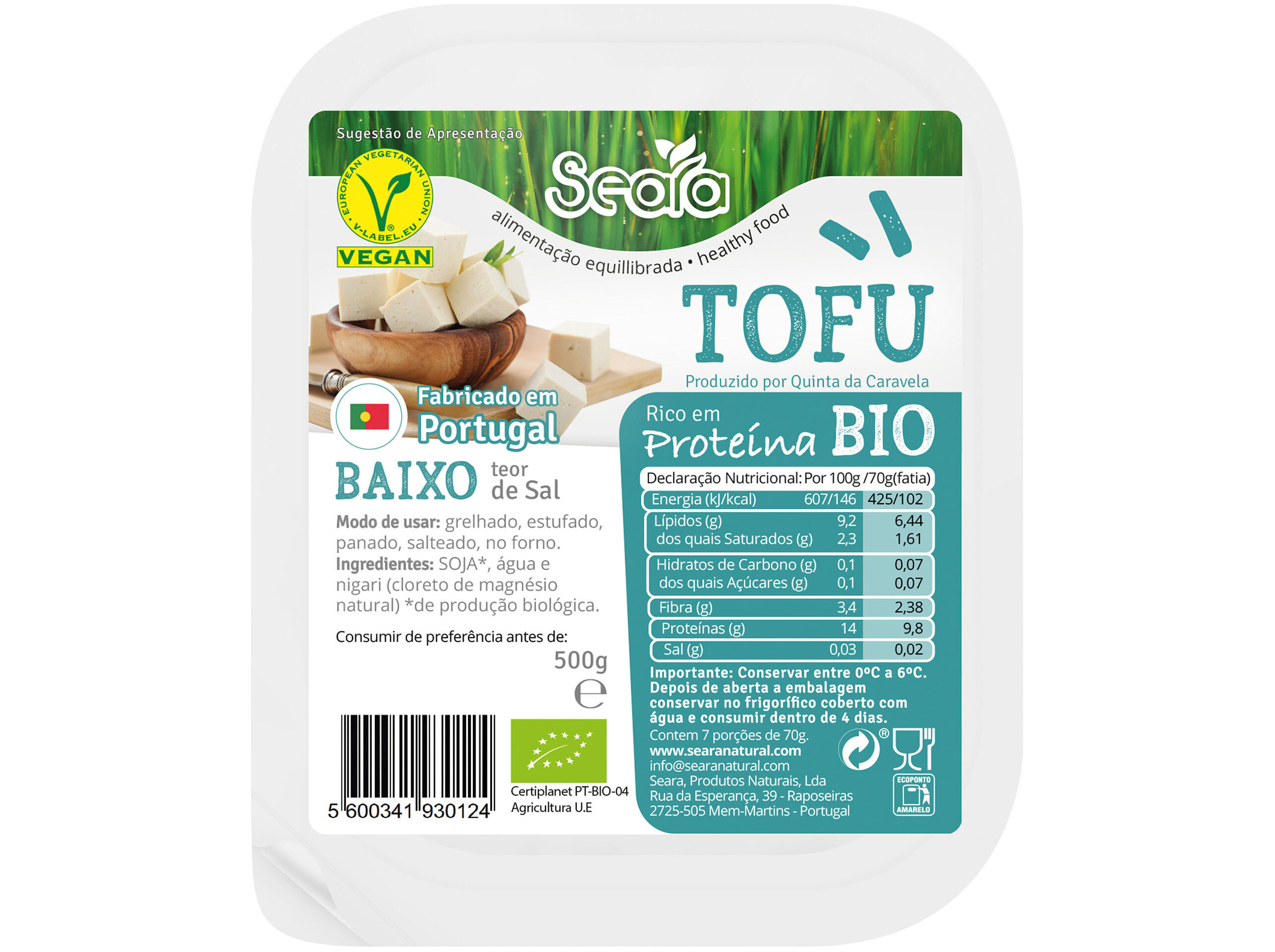 TOFU SEARA BIOL&Oacute;GICO 500G image number 1