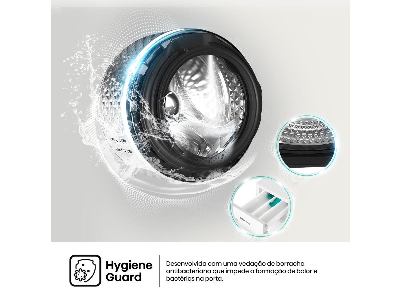 M&Aacute;QUINA DE LAVAR ROUPA HISENSE WF1I9042BWP2 BRANCO A 9KG 1400RPM image number 13