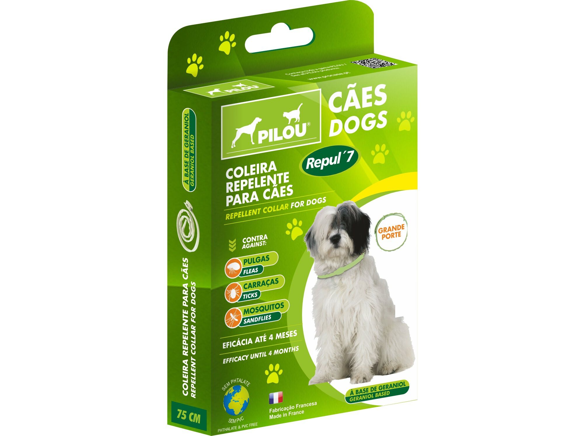 COLEIRA REPELENTE C&Atilde;O PILOU VERDE 75CM image number 0