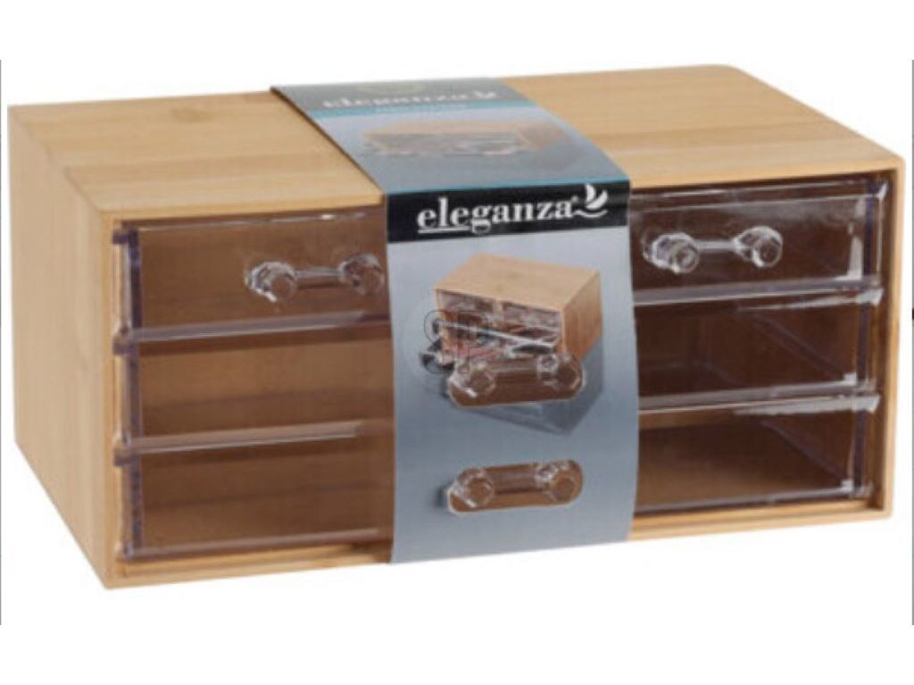 ORGANIZADOR DE MAKE UP EM BAMBU 23.3X15.2X10.1CM image number 1