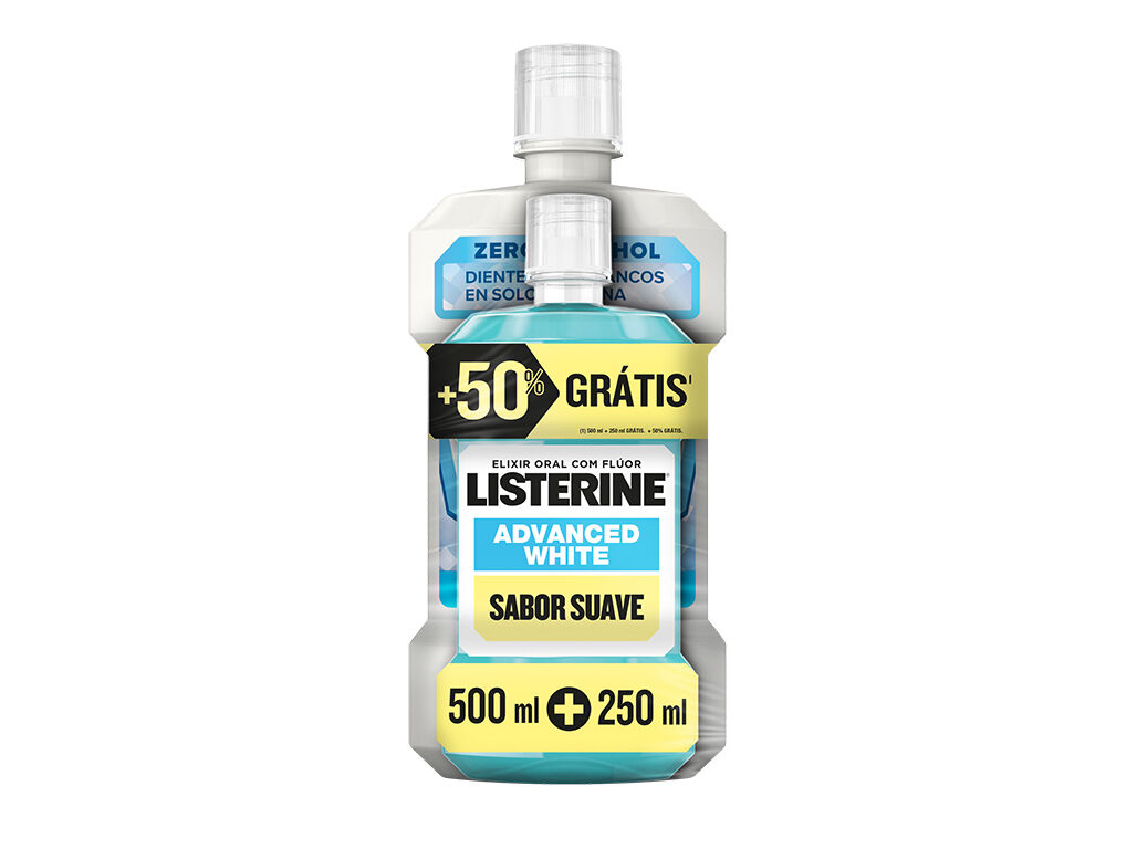 ELIXIR LISTERINE ADVANCED WHITE 0%ALCOOL 500+250 ML image number 1
