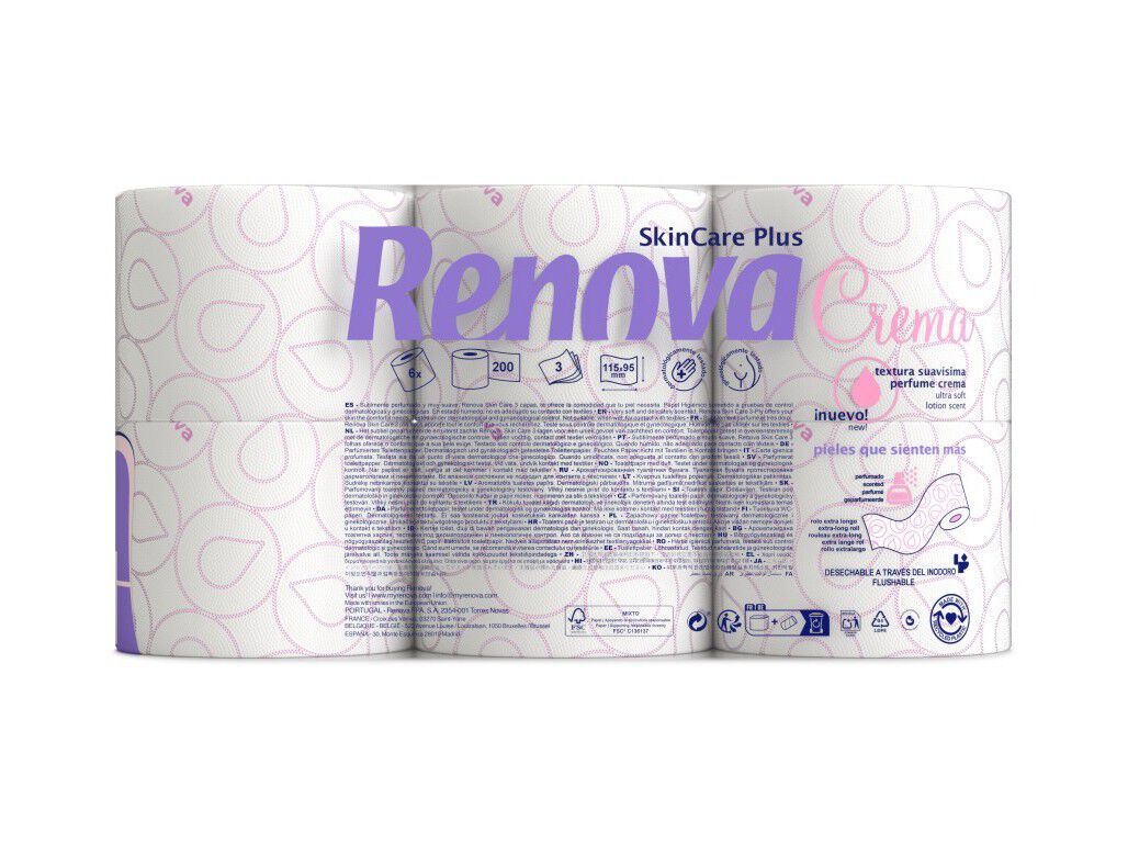 PAPEL HIGI&Eacute;NICO RENOVA PREFUME CREME 3F 6R image number 1