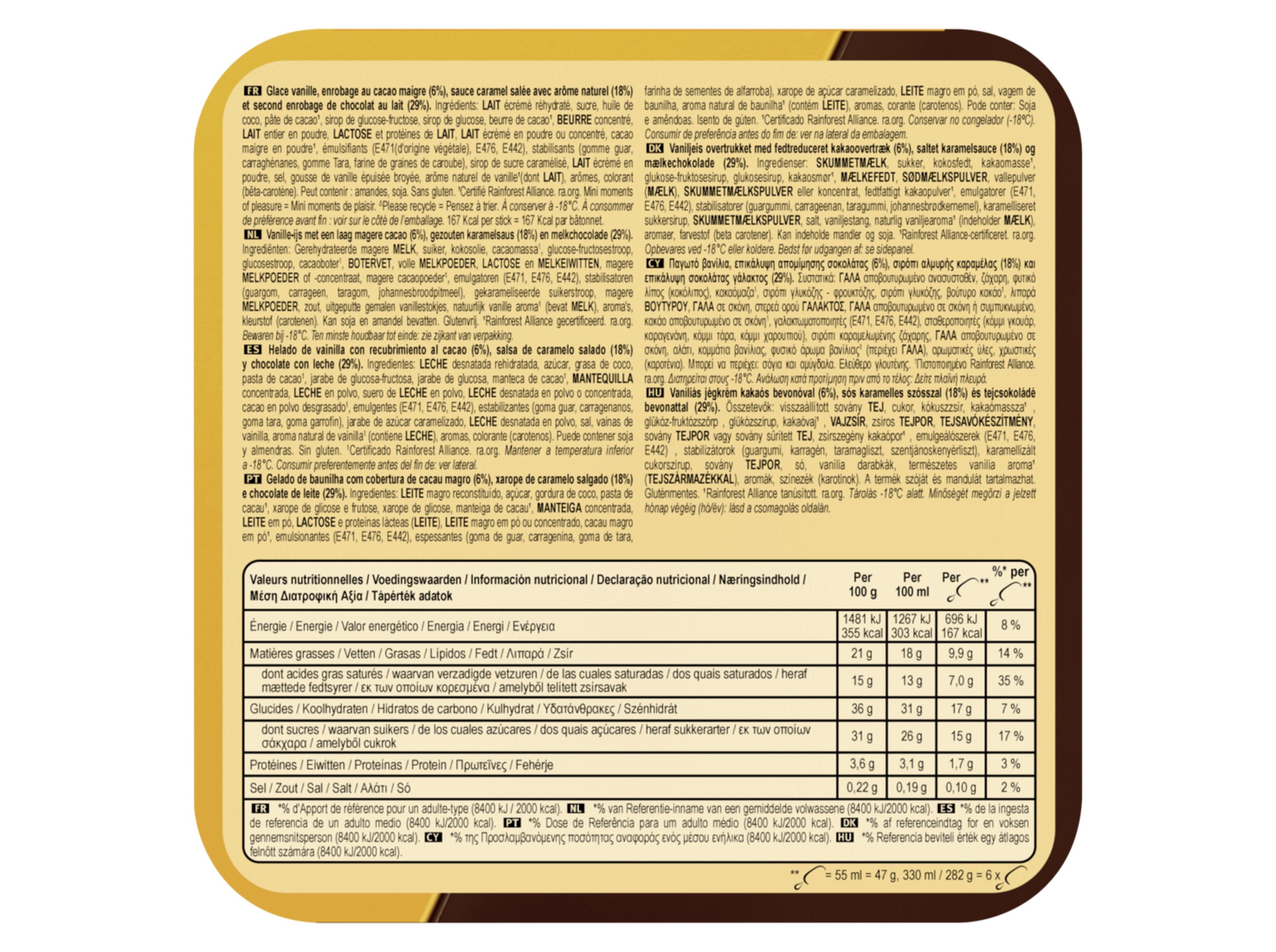 GELADO MAGNUM MULTIPACK MINI DOUBLE CARAMELO 6X60ML image number 2