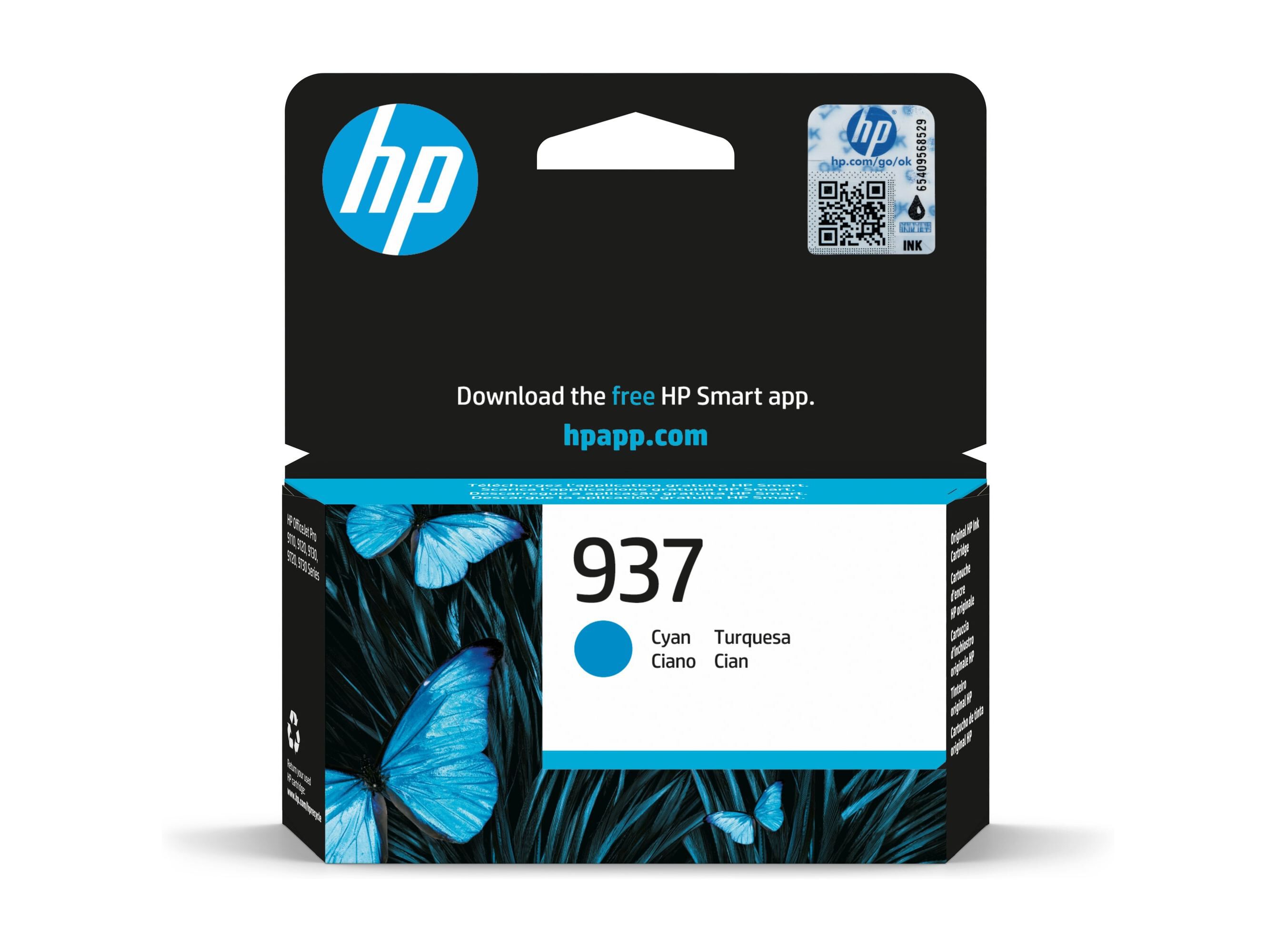 TINTEIRO ORIGINAL HP 937 CIANO 4S6W2NE#SE1 image number 0
