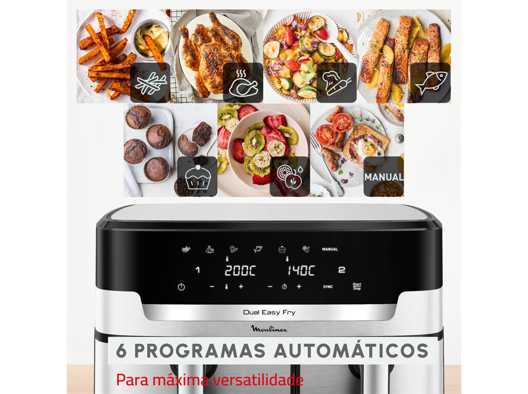 FRITADEIRA SEM &Oacute;LEO MOULINEX EASY FRY DUAL XXL EZ942DF0 - 11L image number 3