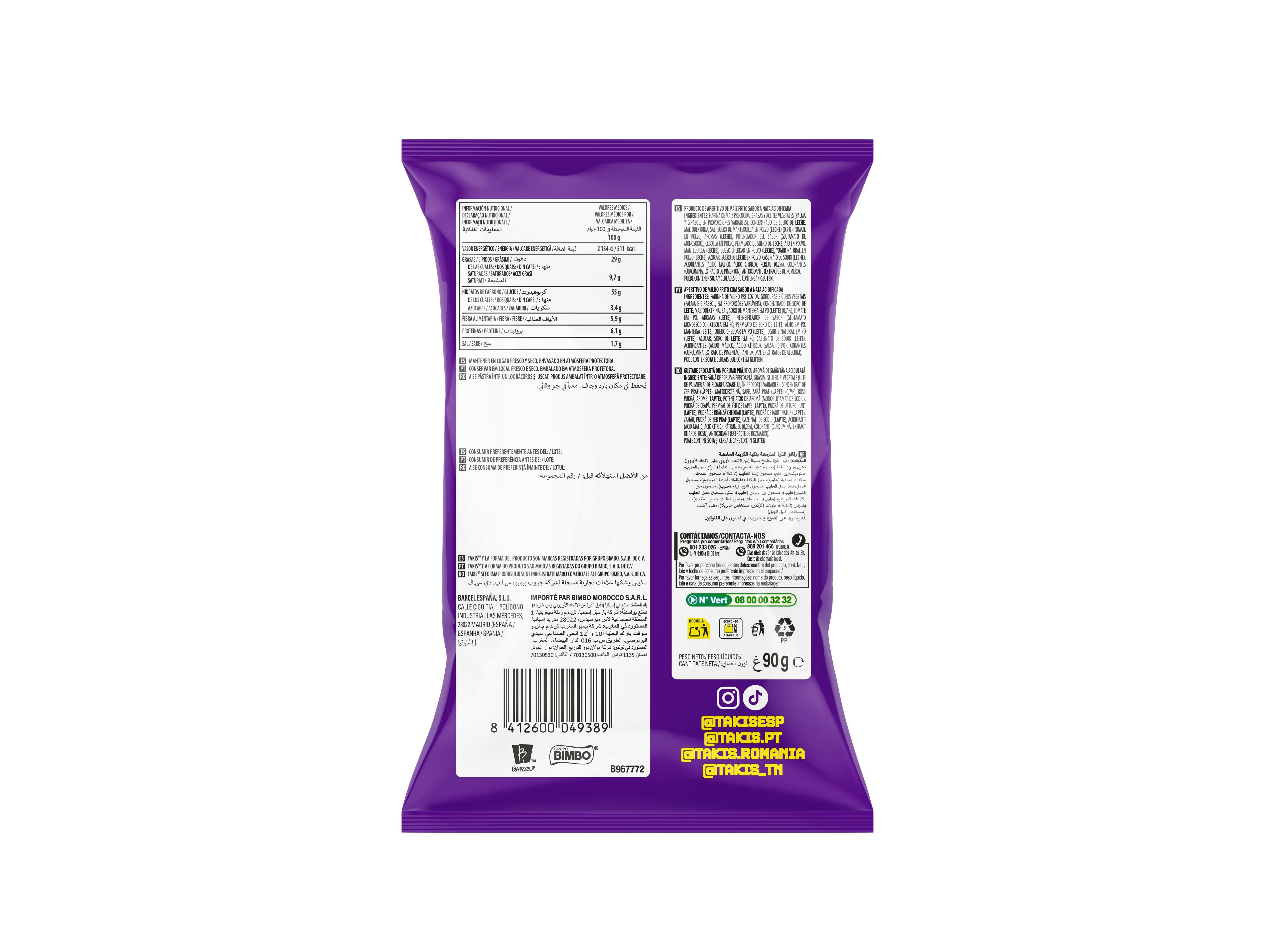 APERITIVOS TAKIS BUCKIN RANCH 90G image number 1