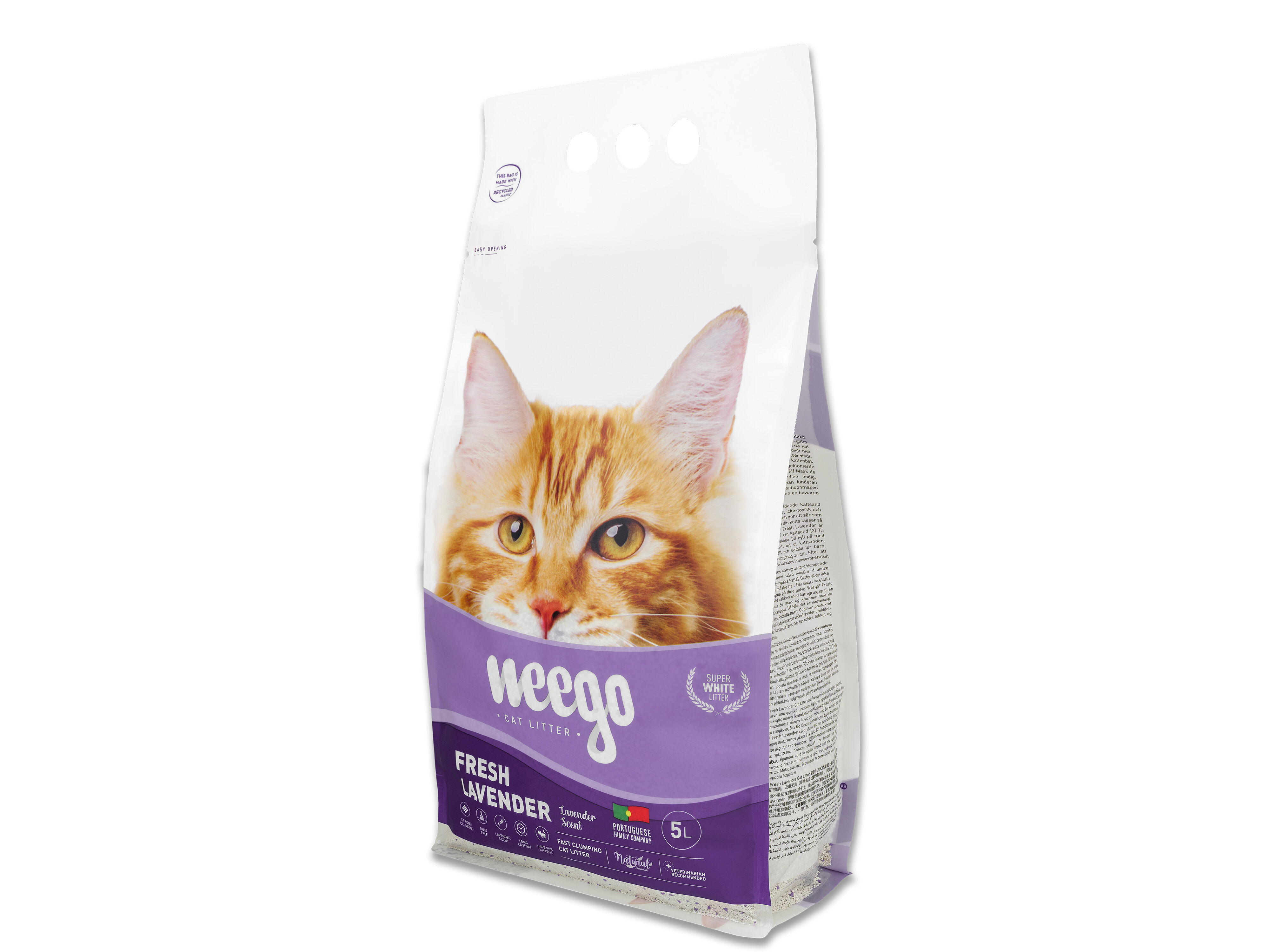 AREIA AGLOMERANTE WEEGO LAVANDA 5L image number 1