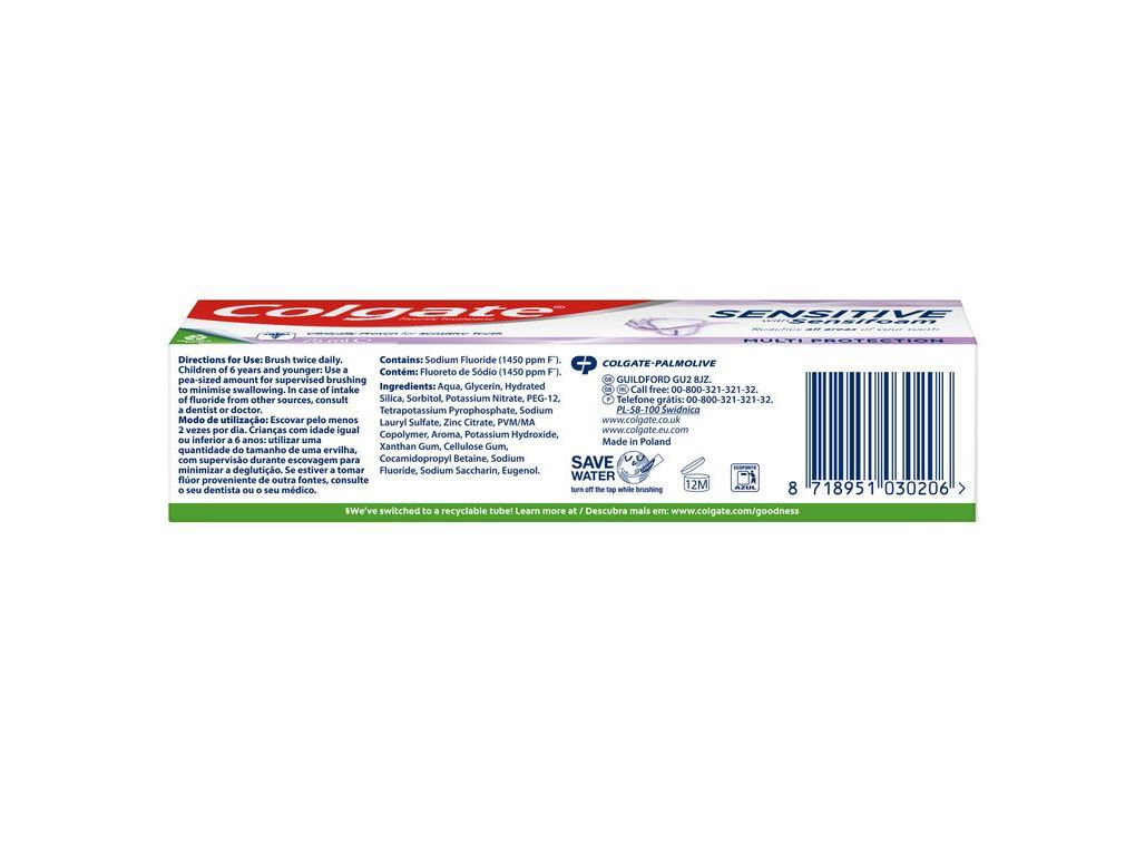 PASTA DE DENTES MULTI-PROTE&Ccedil;&Atilde;O SENSIBILIDADE COLGATE 75ML image number 2