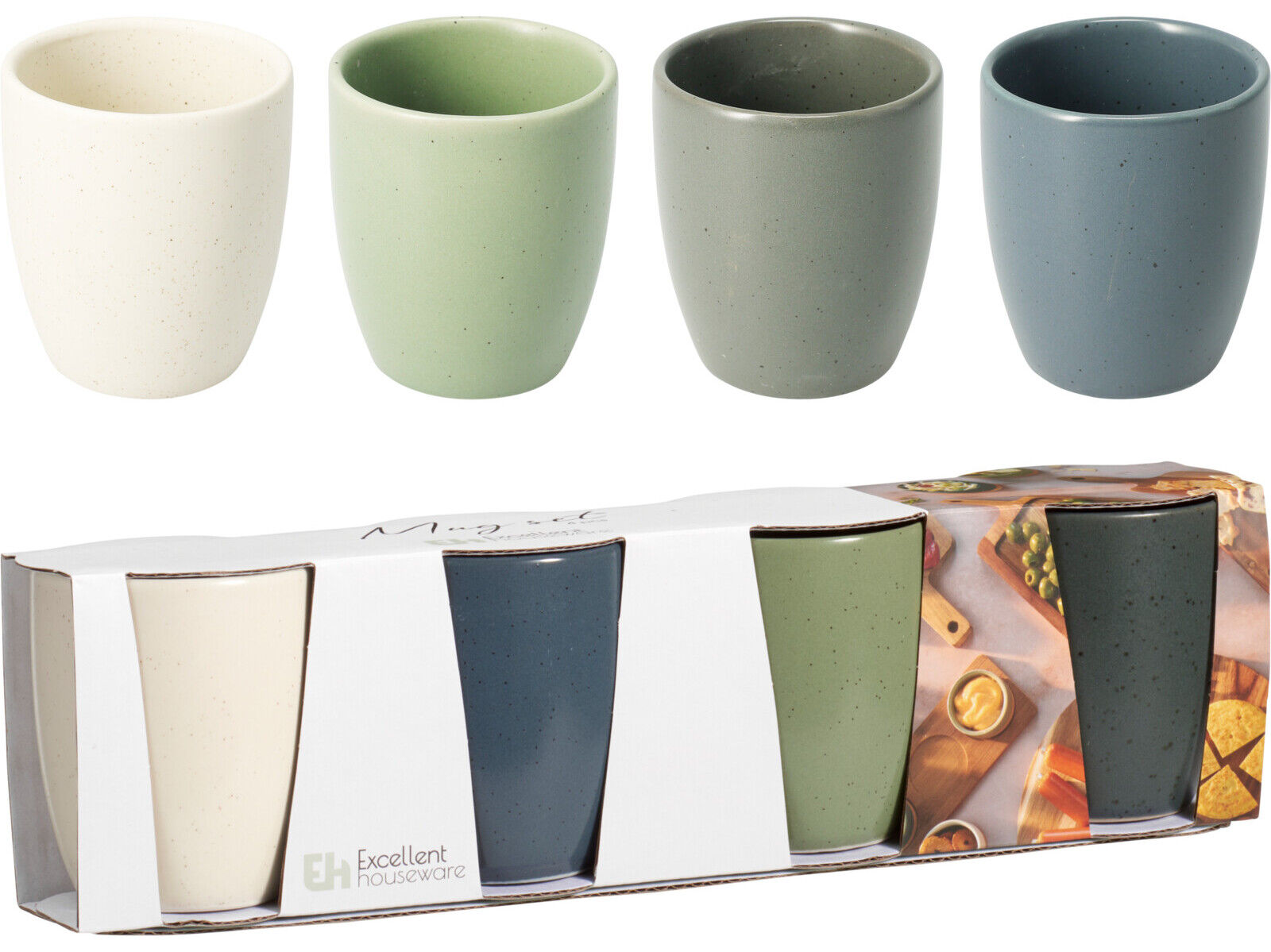 CONJUNTO DE 4 COPOS PARA CAF&Eacute; CORES 6X6.8CM image number 1