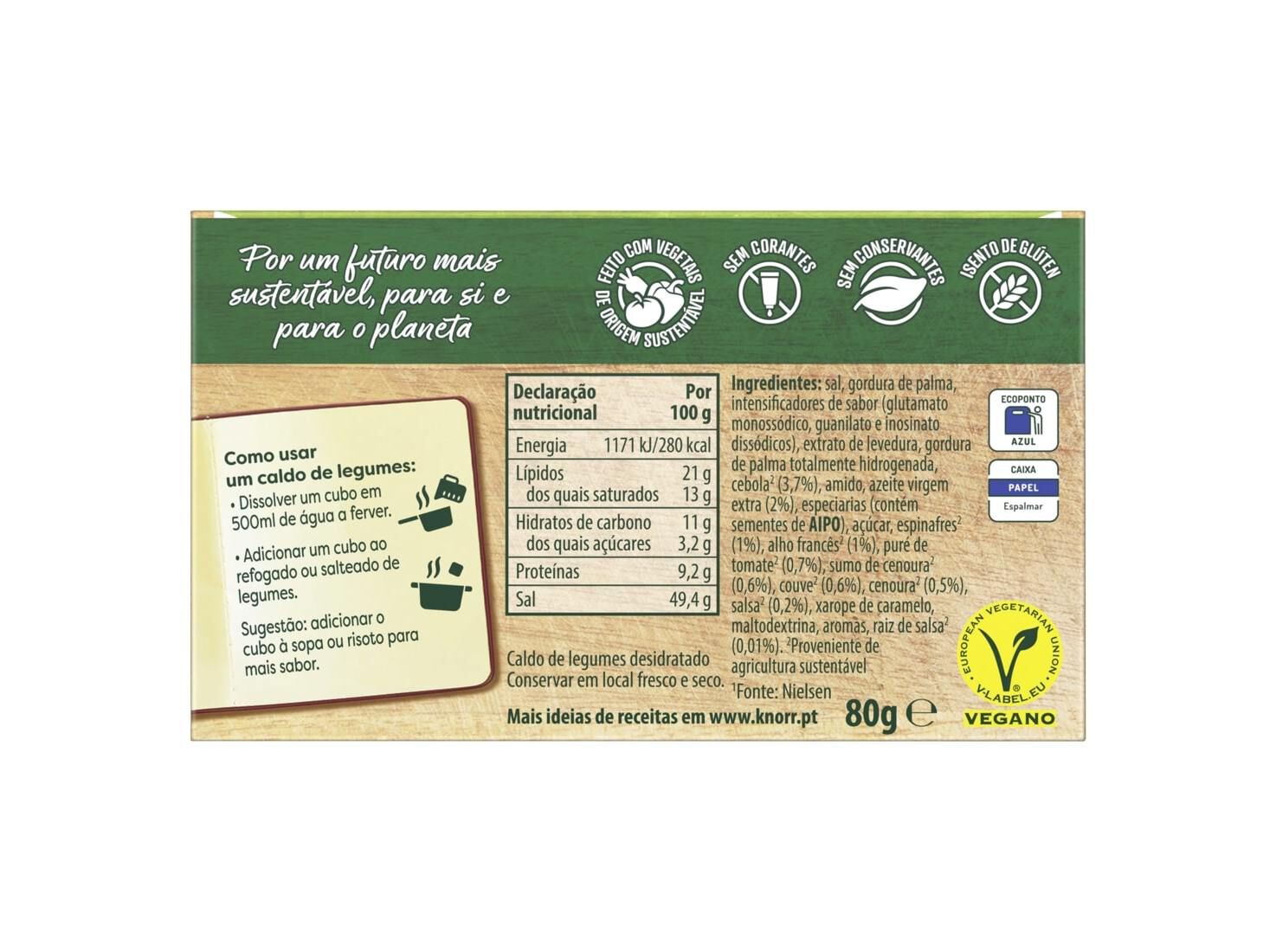 CALDO KNORR LEGUMES 8 CUBOS 80G image number 2