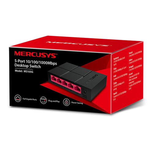 SWITCH MERCUSYS MS105G 5 PORTAS GIGABIT 1000MBPS image number 3
