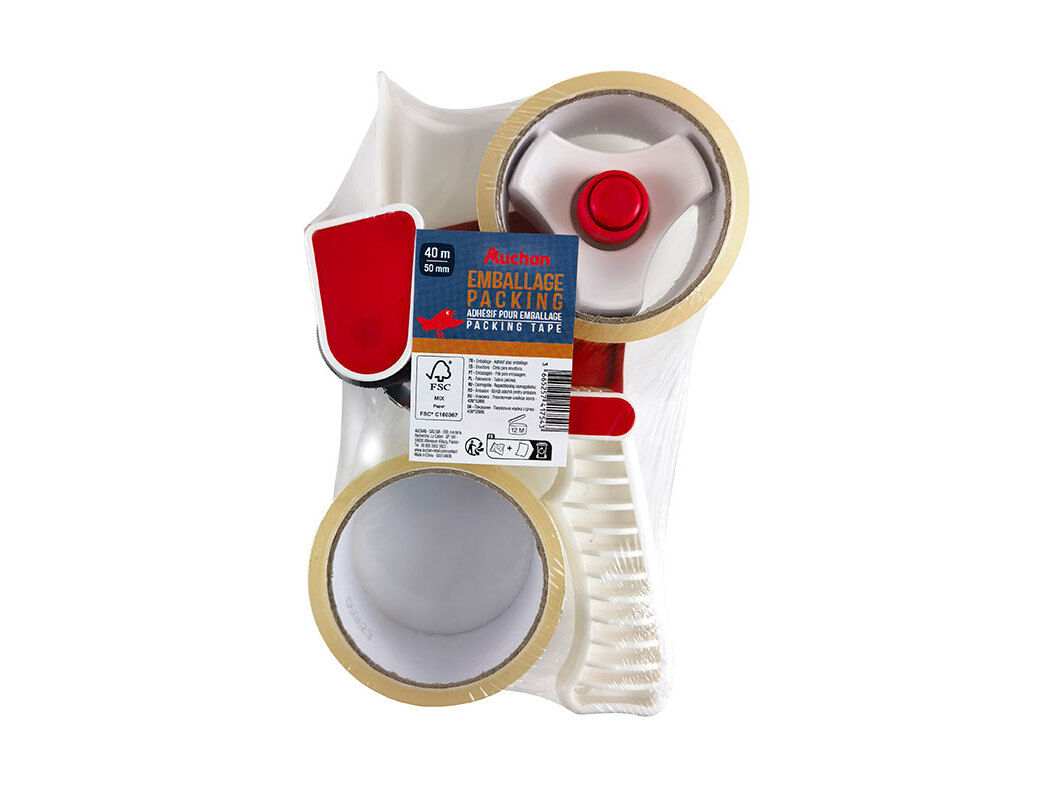 DISPENSADOR DE FITA AUCHAN + FITA 50MMX40M