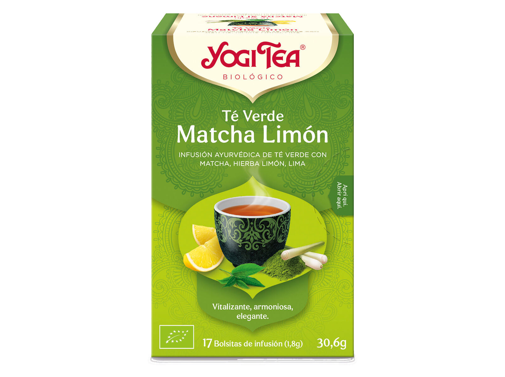 INFUS&Atilde;O YOGI TEA MATCHA LIM&Atilde;O BIO 17 SAQ