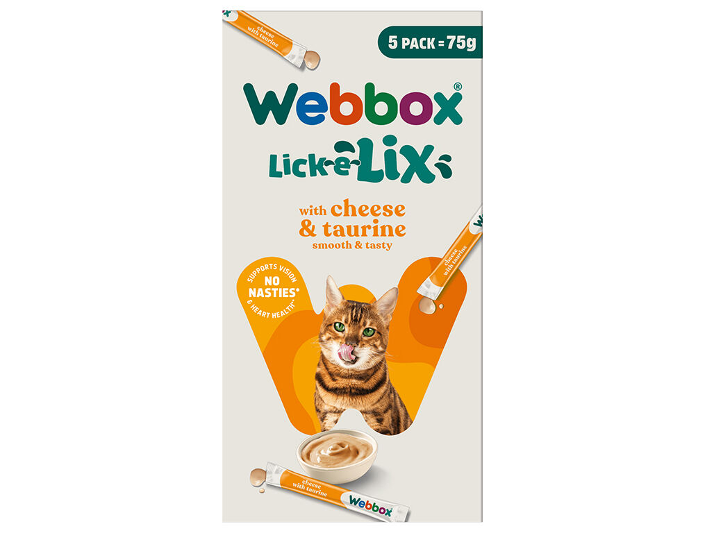 SNACKS PARA GATO WEBBOX LICK-E-LIX COM QUEIJO 5X15G image number 1