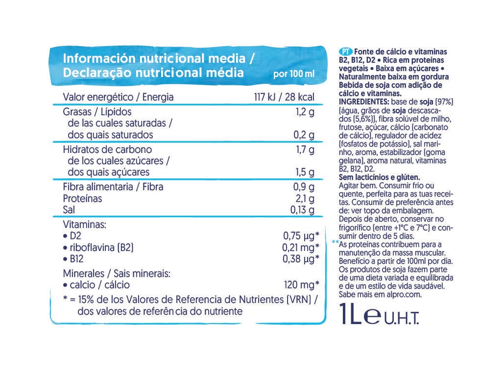 BEBIDA ALPRO SOJA ORIGINAL LIGHT 1L image number 1