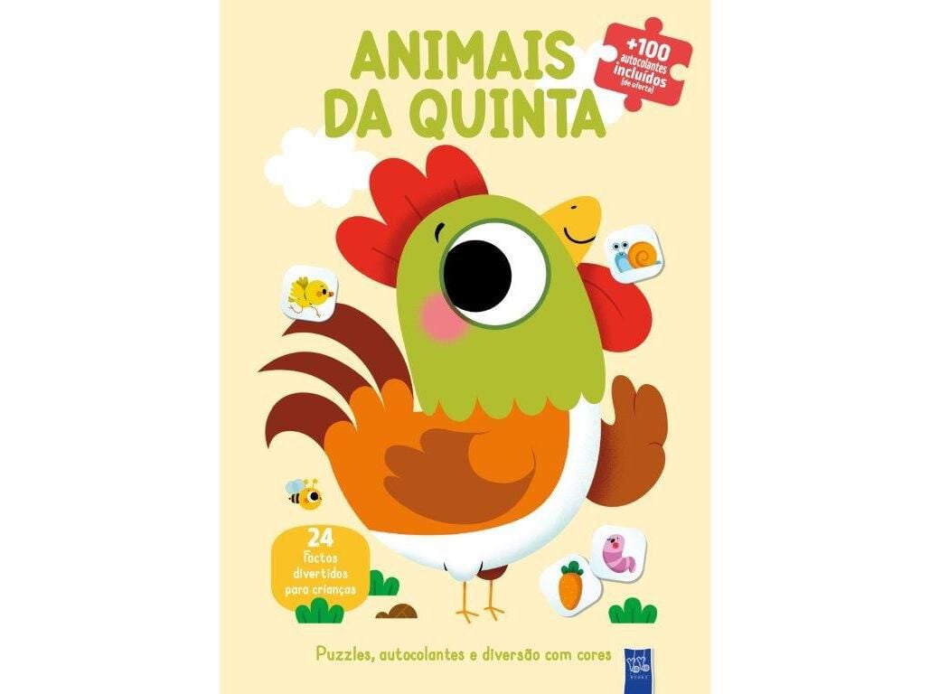 LIVRO PUZZLES AUTOCOLANTES E DIVERS&Atilde;O COM CORES ANIMAIS DA QUINTA image number 0