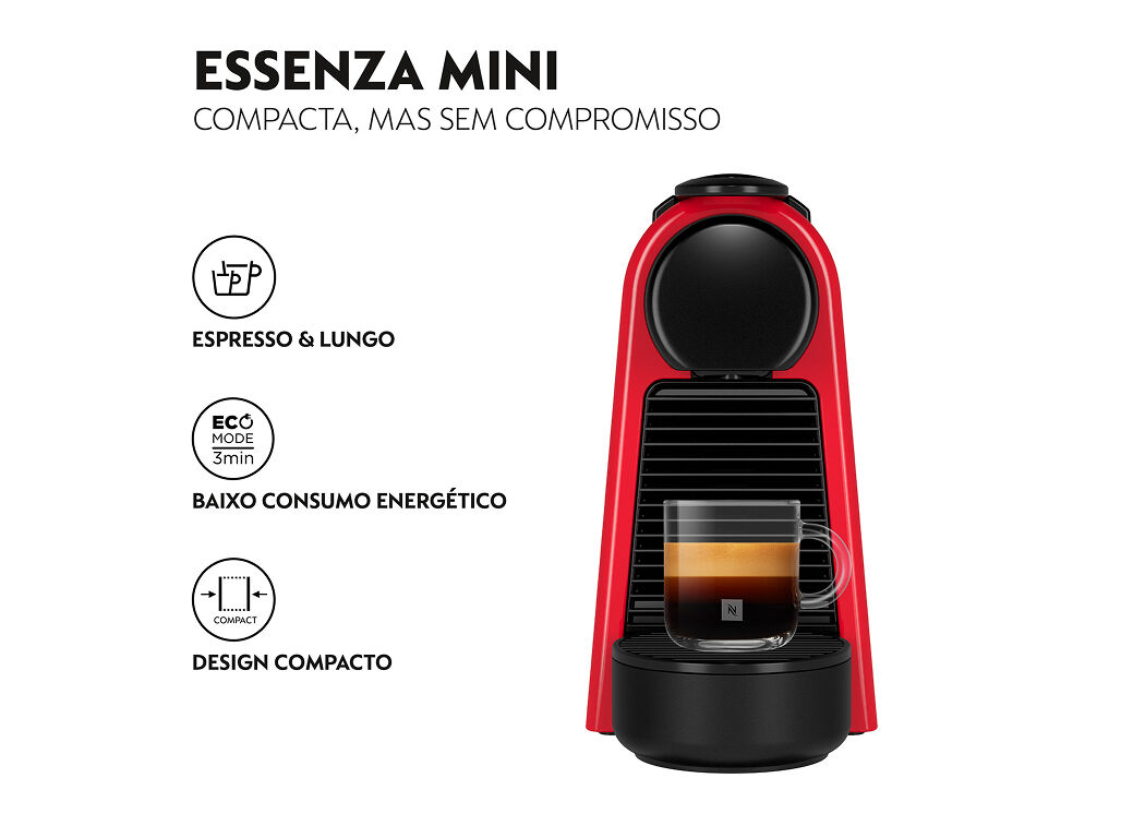 M&Aacute;QUINA DE CAF&Eacute; NESPRESSO DE'LONGHI ESSENZA MINI EN85.R VERMELHA 19 BAR 0.6L image number 1