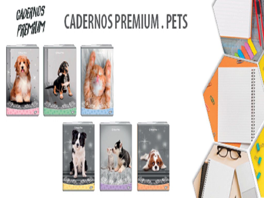 CADERNO AGRAFADO A4 SWEET PETS QUADRICULADO A4 48 FOLHAS MODELOS SORTIDOS image number 1