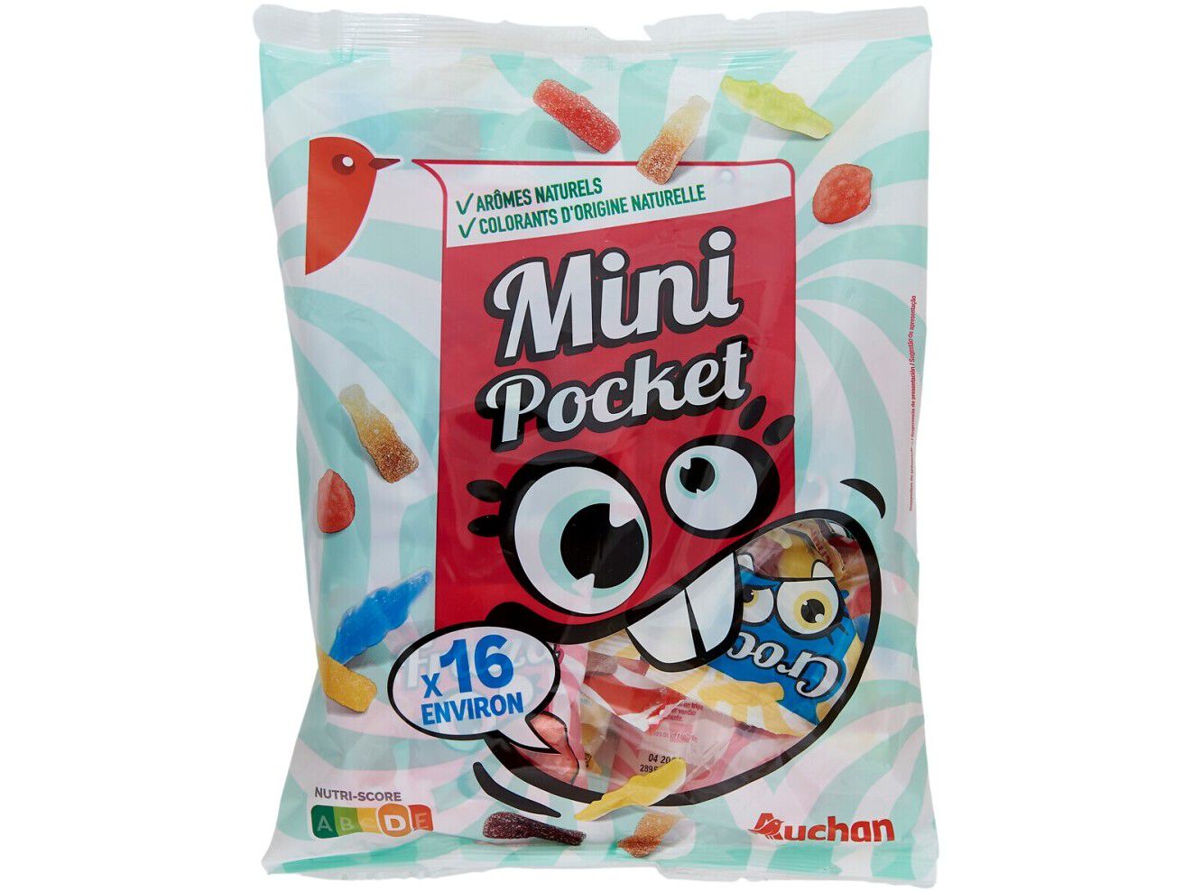 GOMAS AUCHAN MINI POCKETS 400 G 16 SAQUETAS image number 0