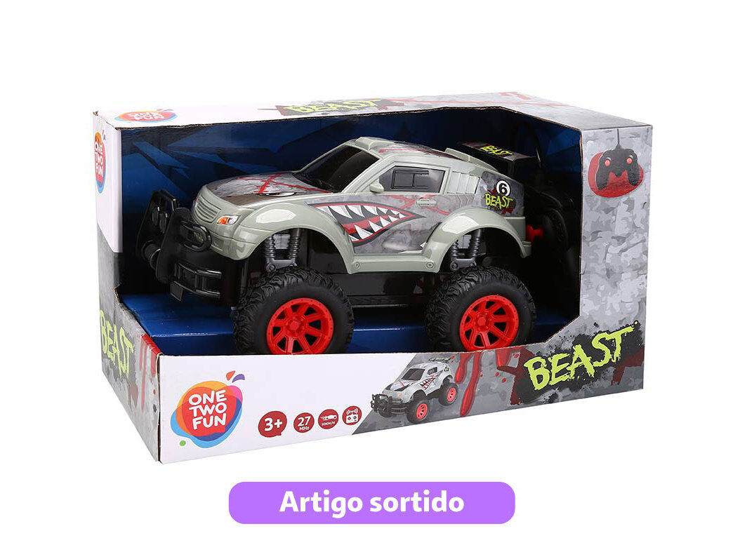 CARRO R/C 1:18 ONE TWO FUN 27MHZ THE BEAST MODELOS SORTIDOS image number 4