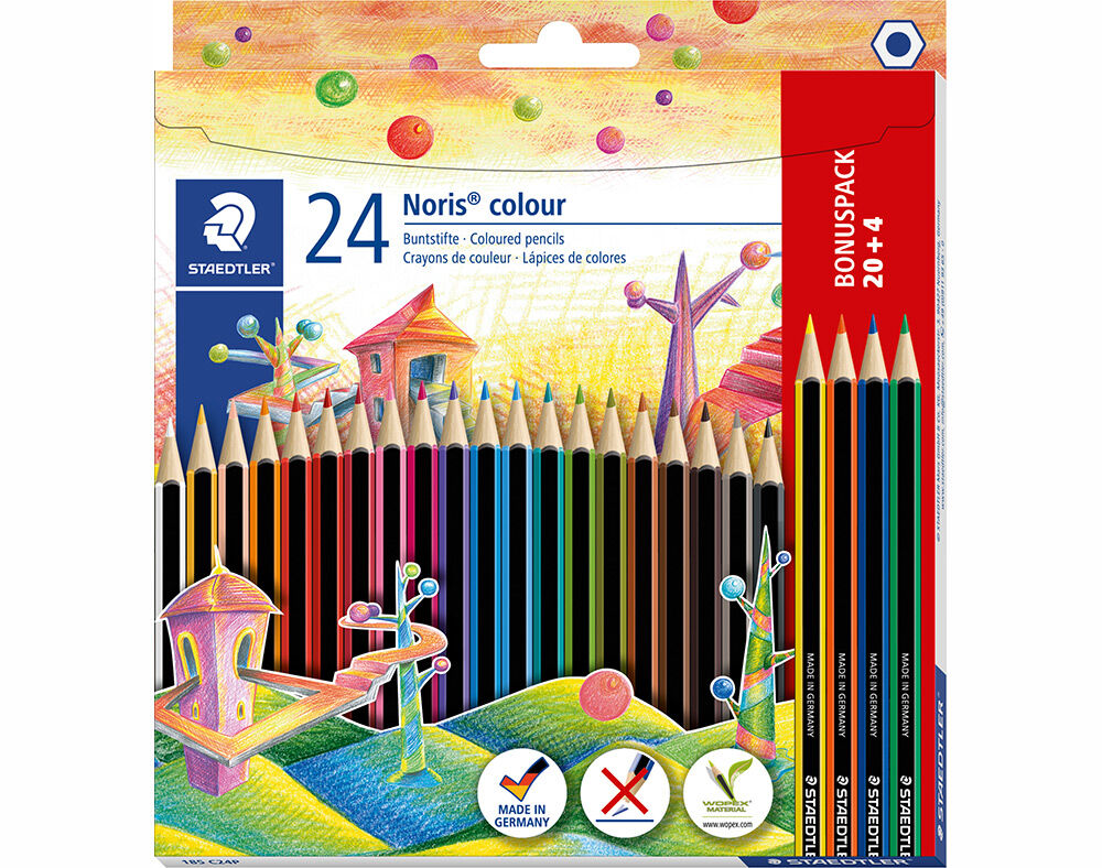 L&Aacute;PIS DE COR STAEDTLER NORIS COLOUR 20+4 UNIDADES
