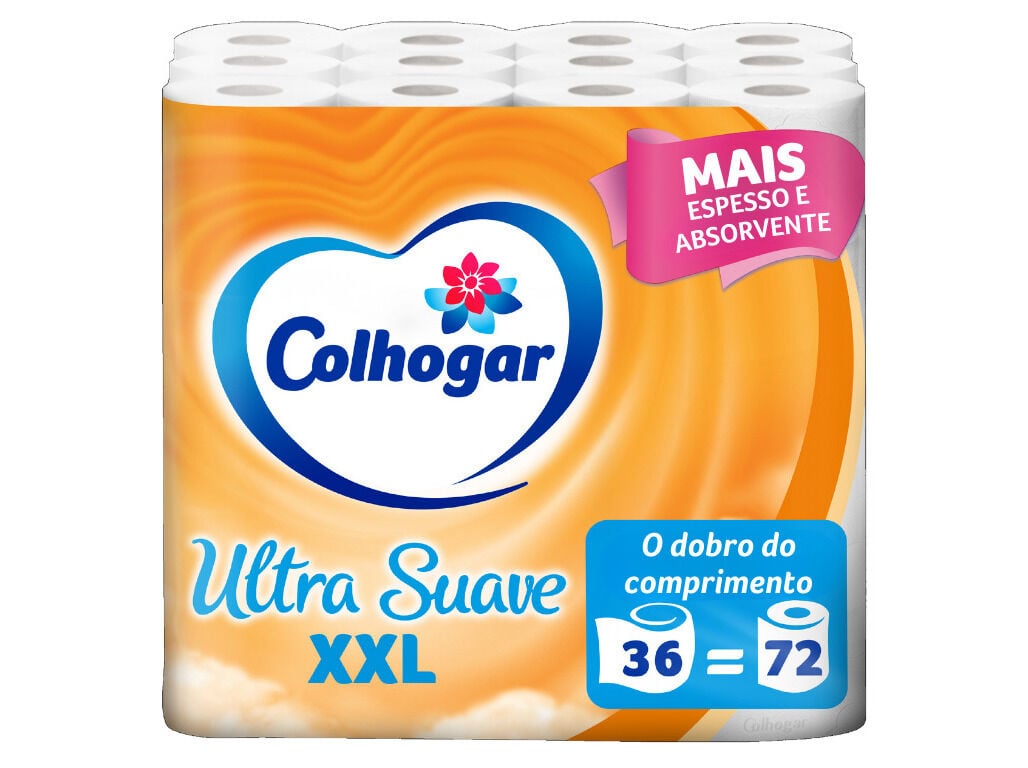 PAPEL COLHOGAR HIGI&Eacute;NICO ULTRA SUAVE XXL 36ROLOS=72ROLOS image number 0