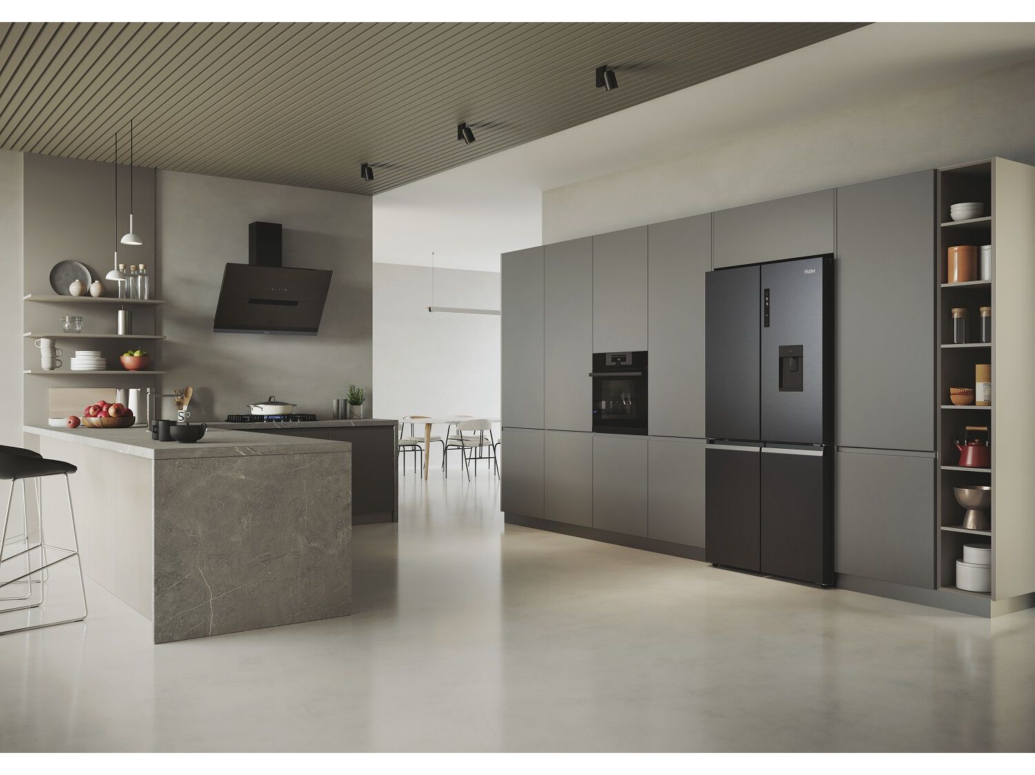 FRIGOR&Iacute;FICO AMERICANO HAIER HCR5919EHMB PRETO ESCOVADO E 525L NO FROST image number 15