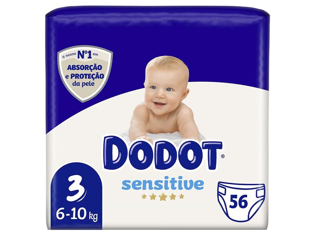 FRALDAS DODOT SENSITIVE T3 6-10KG 56 UN image number 0