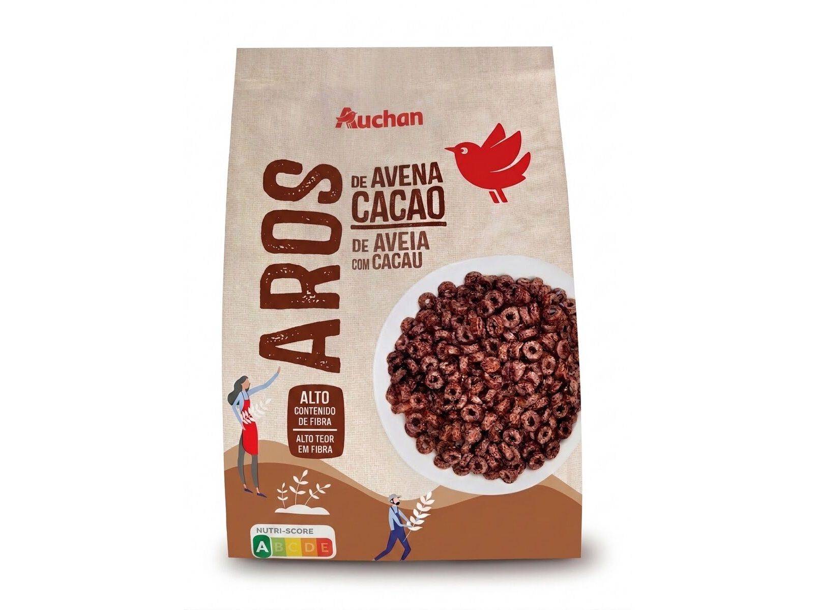 CEREAIS AROS AVEIA AUCHAN COM CACAU 400G image number 0