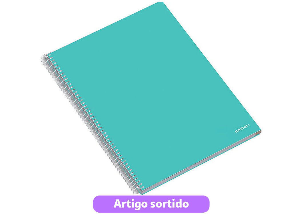 CADERNO ESPIRAL A4 SCHOOL AMBAR QUADRICULADO 80 FOLHAS CORES SORTIDAS image number 0