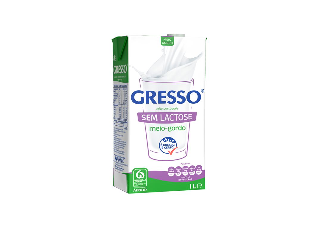 LEITE SEM LACTOSE GRESSO MEIO GORDO 1L image number 0