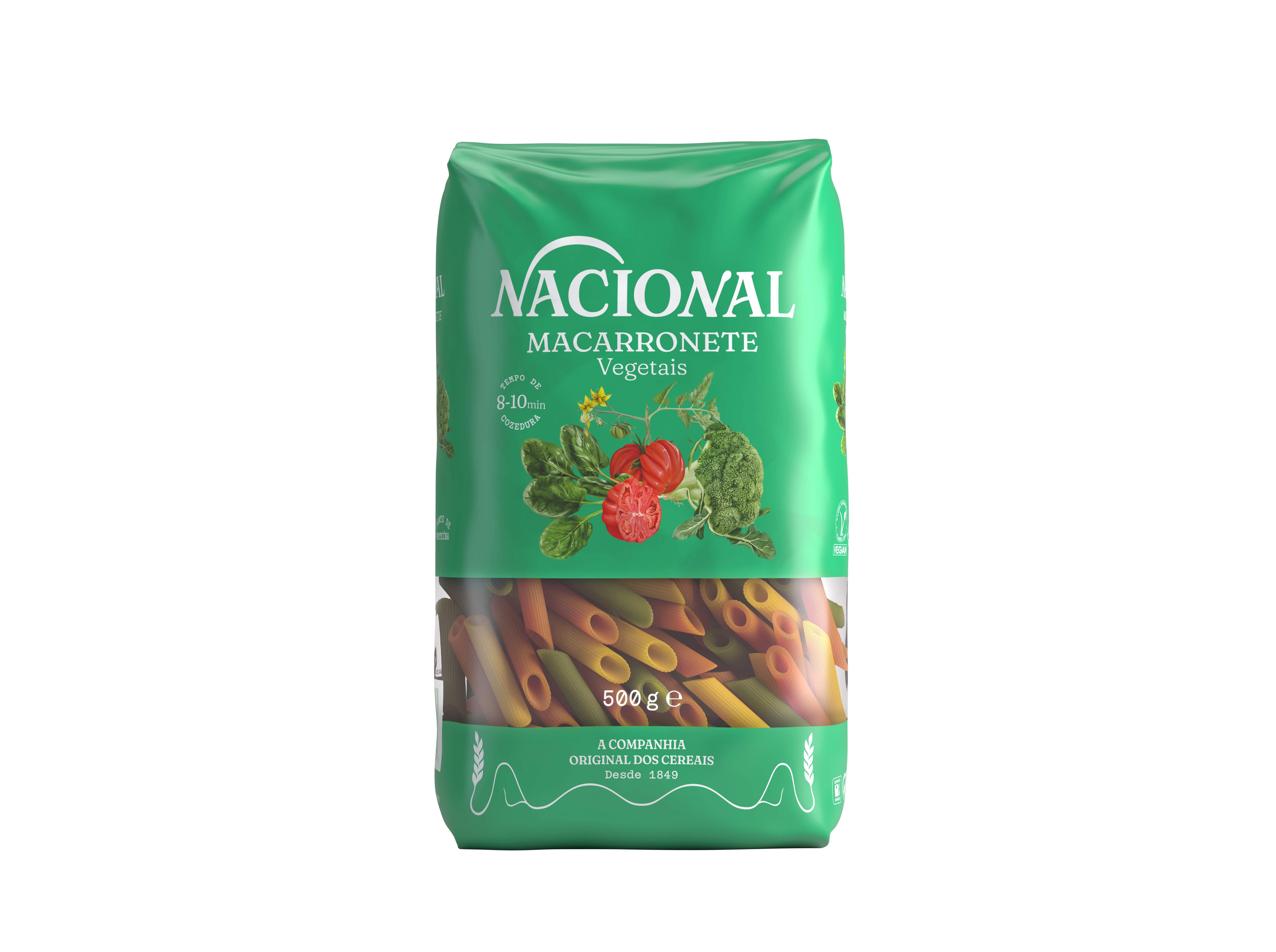MACARRONETE NACIONAL MASSA COM VEGETAIS 500G