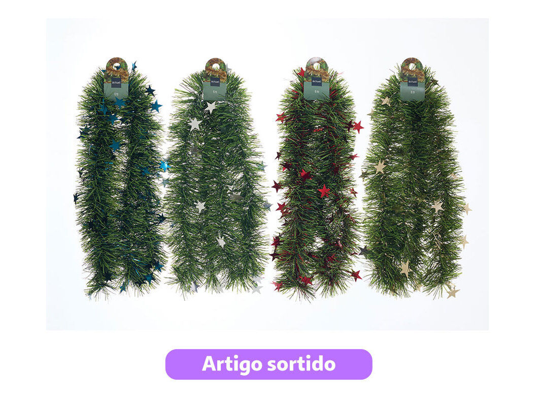 FITA PARA &Aacute;RVORE DE NATAL ACTUEL COM ESTRELAS 2MX10CM CORES SORTIDAS image number 0