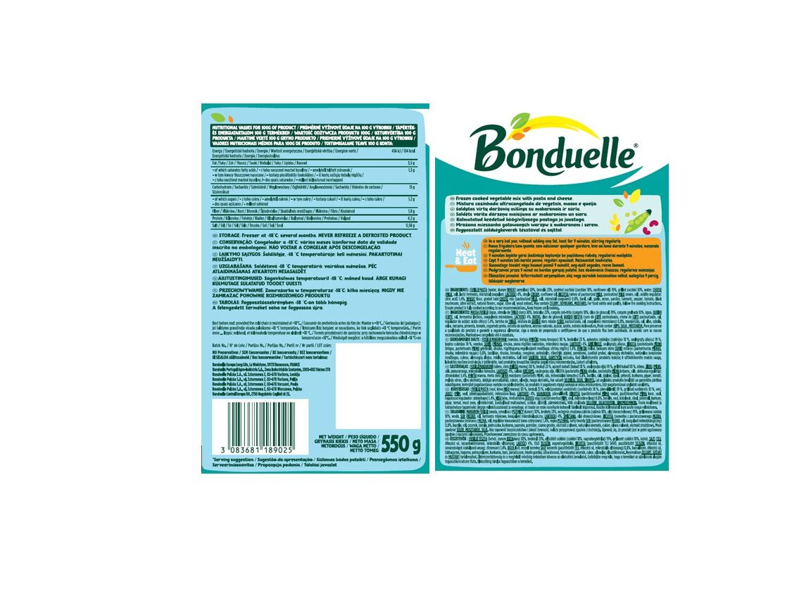 VEGGIES & FUSILLI BONDUELLE 557G image number 1