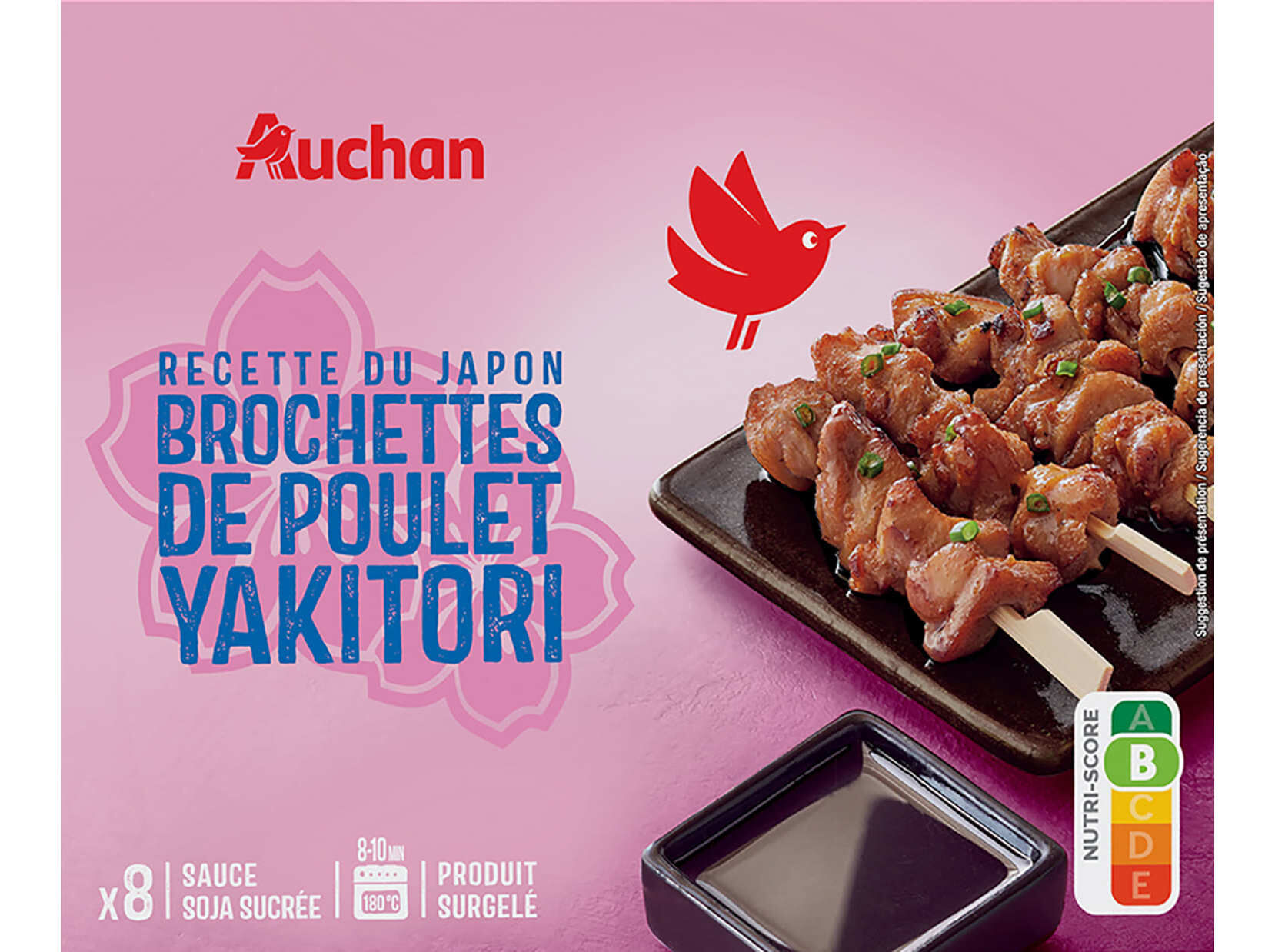 YAKITORI AUCHAN FRANGO COM MOLHO SOJA 8UN 210G image number 0